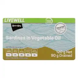 Pick n Pay Liquor PnP Live Well Sardines in Vegetable Oil 120g offer