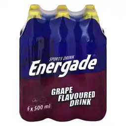 Pick n Pay Liquor Energade Sports Drink Grape 6 x 500ml offer