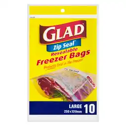 Pick n Pay Liquor Glad Large Zipper Freezer Bags 10 offer