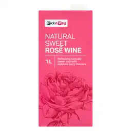 Pick n Pay Liquor PnP Natural Sweet Rose Wine 1L offer