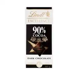 Pick n Pay Liquor Lindt Excellence 90% Cocoa Dark Chocolate Slab 100g offer