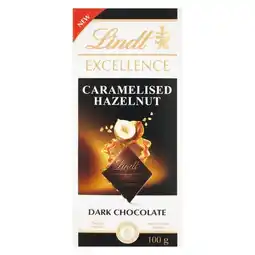 Pick n Pay Liquor Lindt Excellence Caramelised Hazelnut Dark Chocolate Slab 100g offer