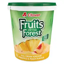Pick n Pay Liquor Clover Fruits Of The Forest Pineapple & Peach Full Cream Yoghurt 1kg offer