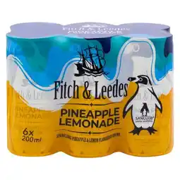Pick n Pay Liquor Fitch & Leedes Lemonade Flavoured Sparkling Drink Can 6 x 200ml offer