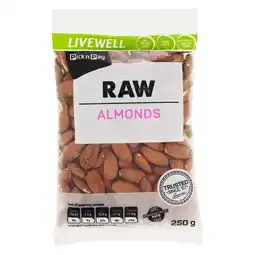 Pick n Pay Liquor PnP Live Well Raw Almonds 250g offer