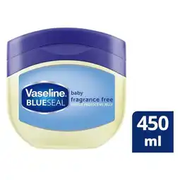 Pick n Pay Liquor Vaseline Blue Seal Baby Fragrance Free Petroleum Jelly 450ml offer