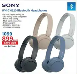 Incredible Connection SONY WH-CH520 Bluetooth Headphones offer