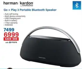 Incredible Connection Harman/Kardon Go + Play 3 Portable Bluetooth Speaker offer