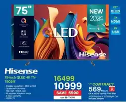 Incredible Connection Hisense 75-inch QLED 4K TV-75Q6N offer