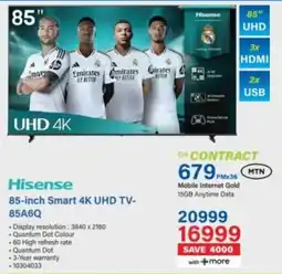 Incredible Connection Hisense 85-inch Smart 4K UHD TV-85A6Q offer