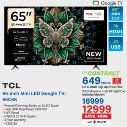 Incredible Connection TCL 65-inch Mini LED Google TV- 65C6K offer
