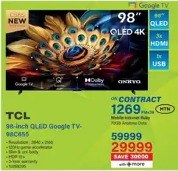 Incredible Connection TCL 98-inch QLED Google TV-98C655 offer
