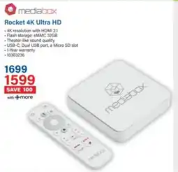 Incredible Connection Mediabox Rocket 4K Ultra HD offer