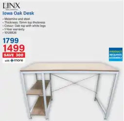 Incredible Connection LINX Iowa Oak Desk offer