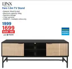 Incredible Connection LINX Faro 1.5m TV Stand offer