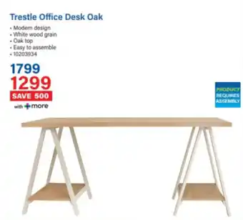 Incredible Connection Trestle Office Desk Oak offer