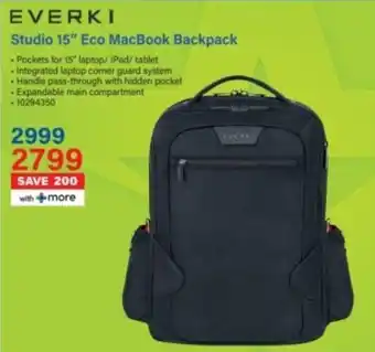 Incredible Connection EVERKI Studio 15" Eco MacBook Backpack offer