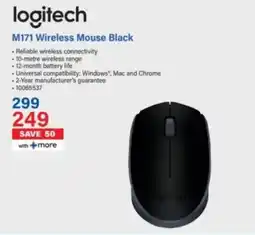 Incredible Connection Logitech M171 Wireless Mouse Black offer