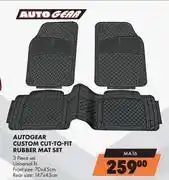 Midas Autogear Custom Cut To Fit Rubber Mat Set 3 Piece Set MA16 offer