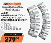 Midas Midas Professional Tools 1/4 + 3/8 + 1/2 Drive Torx Socket Set 14 Piece Set SK14M offer