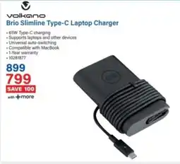 Incredible Connection Volkano Brio Slimline Type-C Laptop Charger offer