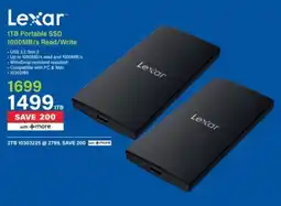 Incredible Connection Lexar 1TB Portable SSD 1000MB/s Read/Write offer