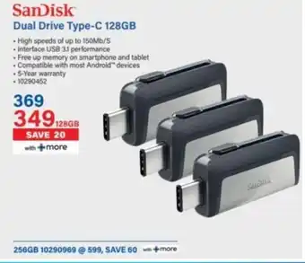 Incredible Connection SanDisk Dual Drive Type-C 128GB offer
