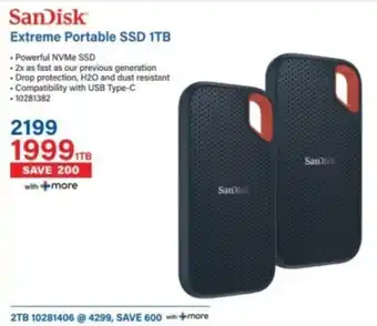 Incredible Connection SanDisk Extreme Portable SSD 1TB offer