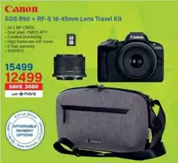 Incredible Connection Canon EOS R50 + RF-S 18-45mm Lens Travel Kit offer