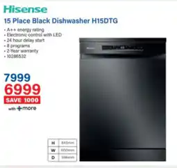 Incredible Connection Hisense 15 Place Black Dishwasher H15DTG offer