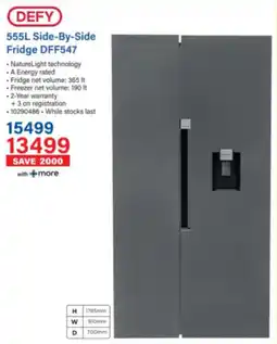 Incredible Connection DEFY Side-By-Side Fridge DFF547 offer