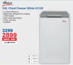 Incredible Connection Univa Chest Freezer White UC125 offer