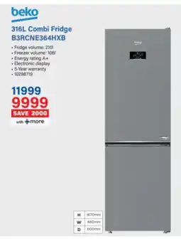 Incredible Connection Beko Combi Fridge B3RCNE364HXB offer