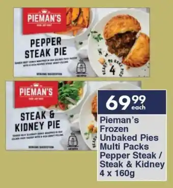 President Hyper Pieman's Frozen Unbaked Pies Multi Packs Pepper Steak/ Steak & Kidney offer