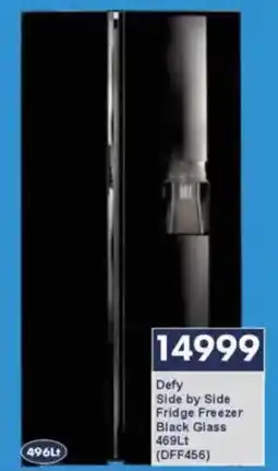 President Hyper Defy Side by Side Fridge Freezer Black Glass offer