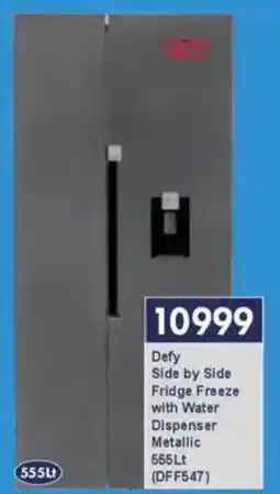 President Hyper Defy Side by Side Fridge Freeze with Water Dispenser Metallic offer