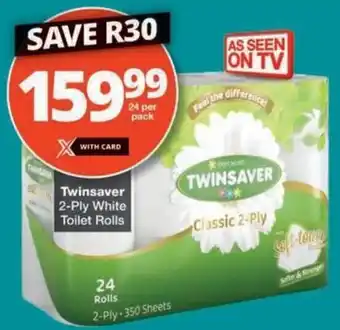 Checkers Hyper Twinsaver 2-Ply White Toilet Rolls offer