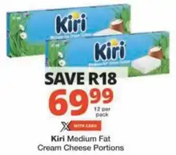 Checkers Hyper Kiri Medium Fat Cream Cheese Portions offer