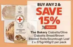 Checkers Hyper The Bakery Ciabatta/ Olive Ciabatta Bread/ Brown Seeded Rolls/ Sourdough Loaf offer