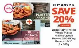 Checkers Hyper Cape Point Frozen Whole Platter Prawns/Queen Prawns 26/30/ King Prawns 16/20 offer