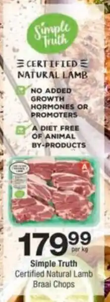 Checkers Hyper Simple Truth Certified Natural Lamb Braai Chops offer