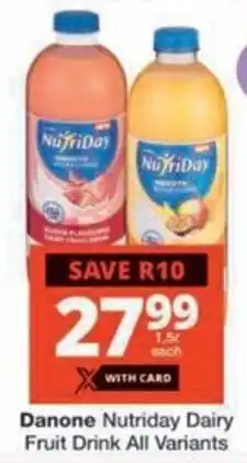 Checkers Hyper Danone Nutriday Dairy Fruit Drink All Variants offer