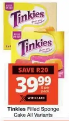 Checkers Hyper Tinkies Filled Sponge Cake All Variants offer