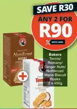 Checkers Hyper Bakers Tennis/ Romany/ Ginger Nuts/ Nuttikrust/ Marie Biscuit Rusks offer