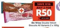 Checkers Hyper De Vries Double Velvet Biscuits All Variants offer