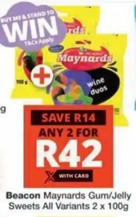 Checkers Hyper Beacon Maynards Gum/ Jelly Sweets All Variants offer