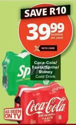 Checkers Hyper Coca-Cola/ Fanta/ Sprite/ Stoney Cold Drink offer