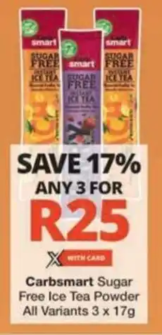 Checkers Hyper Carbsmart Sugar Free Ice Tea Powder All Variants offer