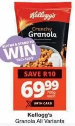 Checkers Hyper Kellogg's Granola All Variants offer
