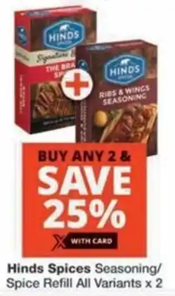 Checkers Hyper Hinds Spices Seasoning/ Spice Refill All Variants offer